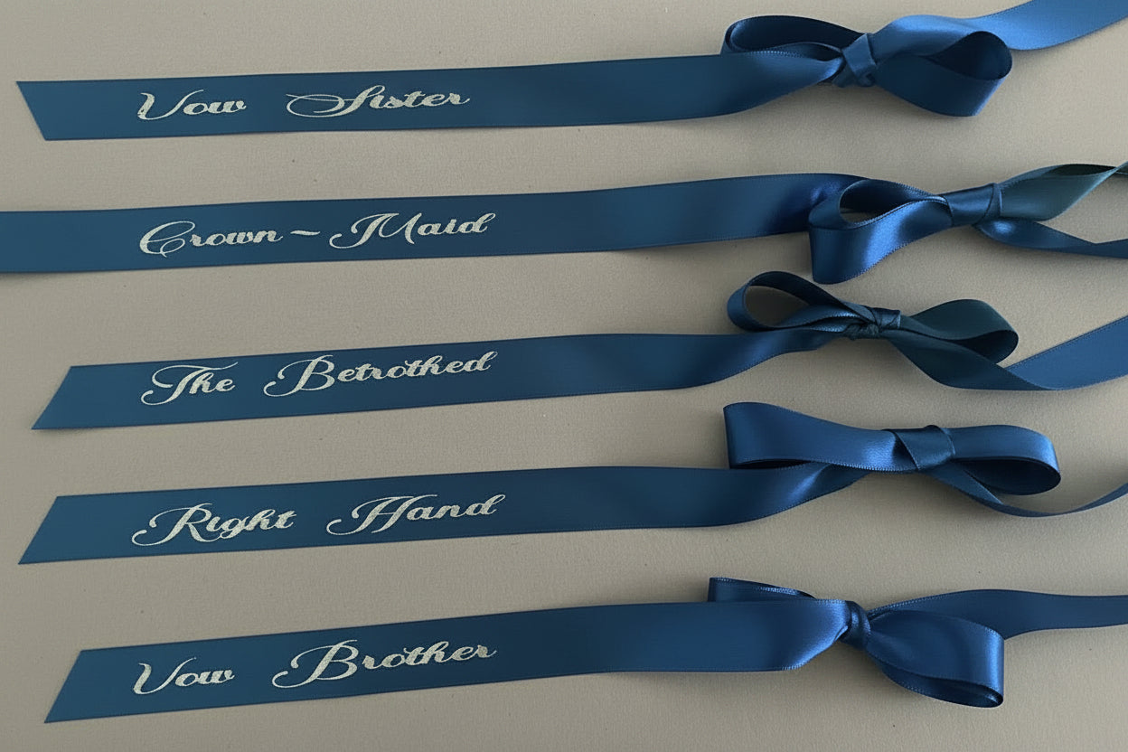 Wedding Party Ribbon set of 22