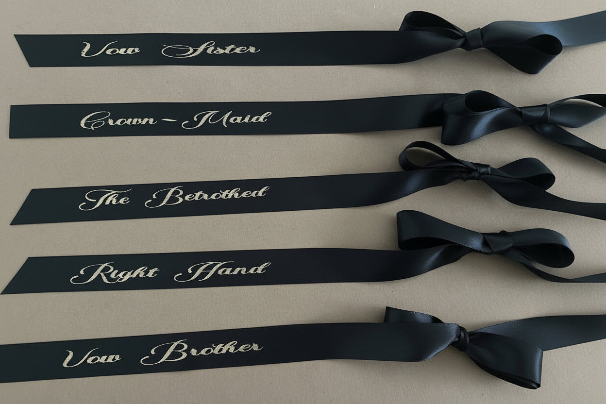 Wedding Party Ribbon set of 22