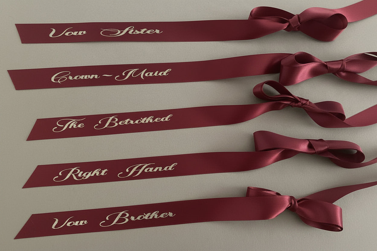 Wedding Party Ribbon set of 22
