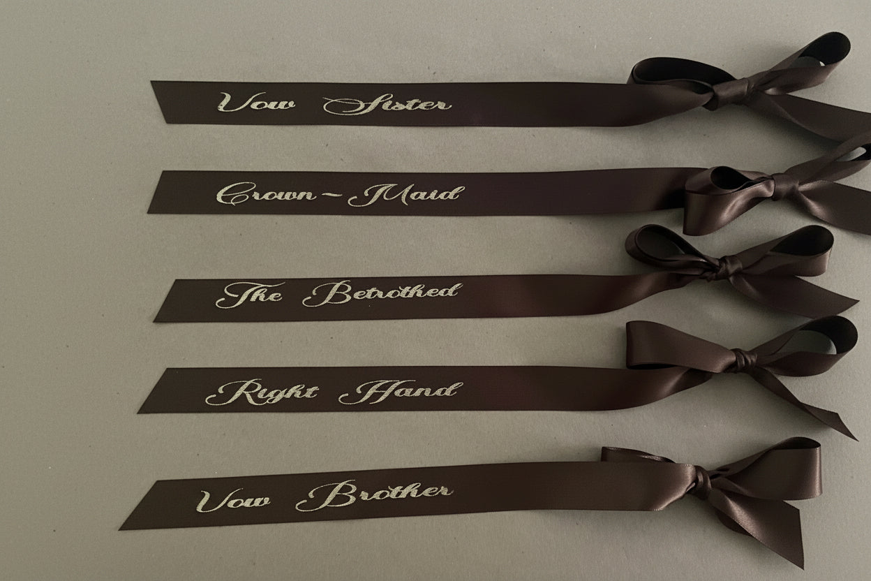Wedding Party Ribbon set of 22